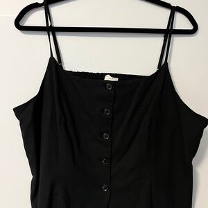 A New Day Black Linen Buttoned Tank Top Vest